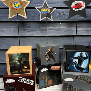 Avenger Superhero Inspired Centerpiece, Superhero Centerpiece, superhero party decorations, superhero center piece, Captain America, Iron Man
