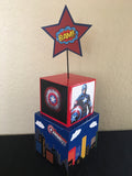 Avenger Superhero Inspired Centerpiece, Superhero Centerpiece, superhero party decorations, superhero center piece, Captain America, Iron Man