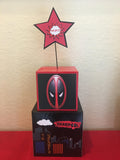 Deadpool, superhero Inspired Centerpiece Batman, Superman, wolverine superhero party supplies, superhero party decorations, superhero event