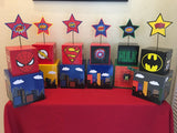 Deadpool, superhero Inspired Centerpiece Batman, Superman, wolverine superhero party supplies, superhero party decorations, superhero event