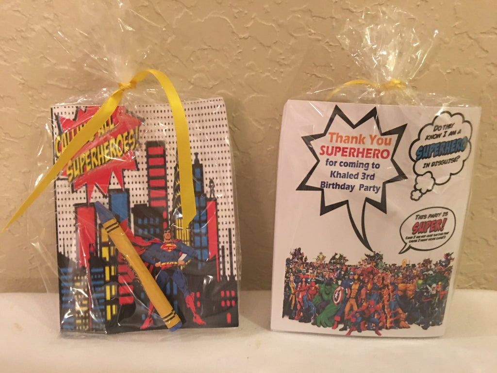 Superhero Coloring Books with Crayons Party Favors - Set of 6 or 12 – Tiny  Mills®