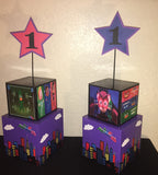 PJ Mask Inspired Centerpiece, PJ Mask Party decorations, PJ Mask Party Supplies, Owlette. Gekko, Catboy, Romero, Luna Girl, Night Ninja