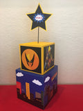 Flash superhero Centerpiece, superhero party, Batman, Superman, wolverine, deadpool, superhero party supplies, superhero party decorations