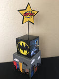 Flash superhero Centerpiece, superhero party, Batman, Superman, wolverine, deadpool, superhero party supplies, superhero party decorations
