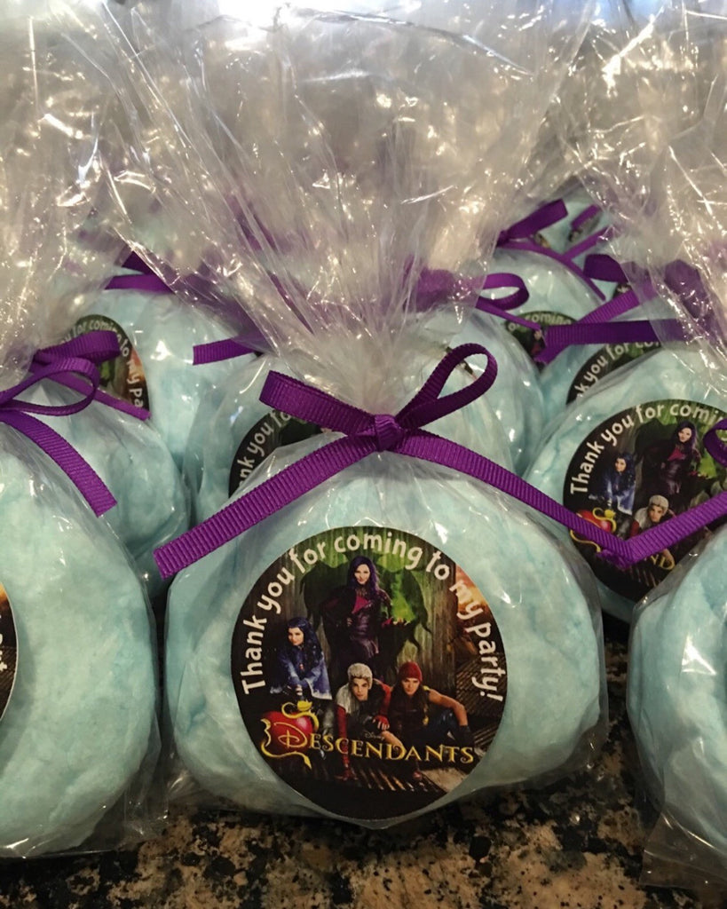 Descendants Cotton candy Favors, (12), party favors, descendant party favors, descendants party, descendants party, Cotton Candy Party favor