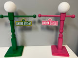 14 inch Sesame Street Sign with Lamp Post, Sesame Street Party, Sesame Street Centerpiece, Sesame Street Party Props