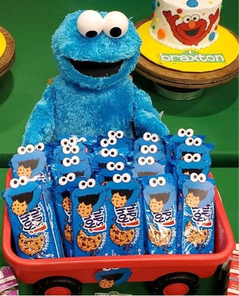 Personalised Cookie Monster Party Supplies & Favours Tagged Party