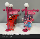 Sesame Street inspired 9 inch lamp post, sesame street party favor, Sesame Street inspired party decoration