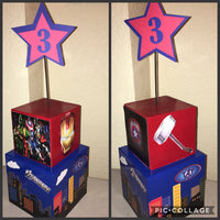 Avenger Superhero Inspired Centerpiece, Superhero Centerpiece, superhero party decorations, superhero center piece, Captain America, Iron Man