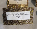Silver, Gold, or Rainbow Glitter Place Cards, rainbow glitter table number decor, sweet 16,  quinceanera party birthday