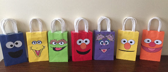  Sesame Street Favor Bags, Sesame Street gift bags, Sesame Street party