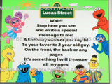 Sesame Street Guest Book Sign, Personalised Sesame Street Boy/Girl Birthday Guest Book Sign