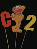 Sesame Street Centerpiece Props, Sesame Street Letter, Sesame Street Number on cardstock, Elmo Prop centerpiece, Sesame Street props, Elmo