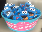 Cookie Monster cut outs Face with cookie , Sesame Street party decoration, Sesame Street party supplies, Sesame Street favors, Sesame Street