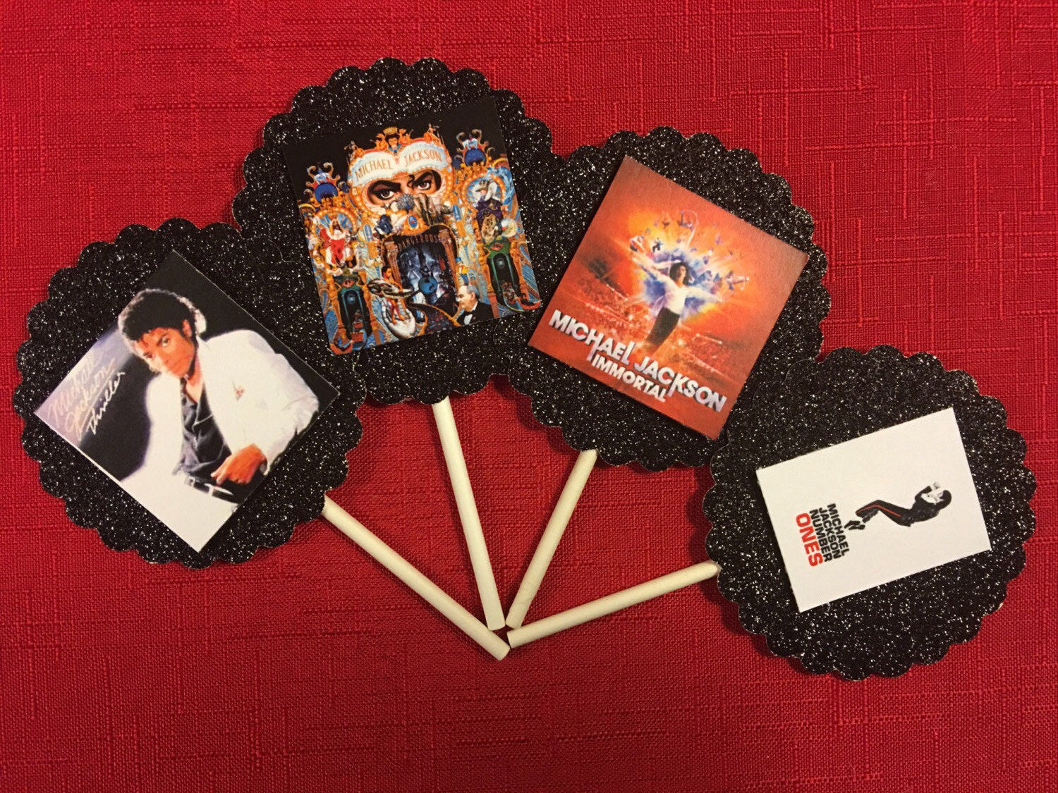 Michael Jackson Album Covers Inspired Cupcake Toppers (10), Michael Ja
