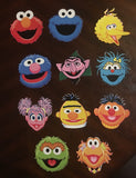 Sesame Street Character faces on cardstock, Sesame Street party decorations, Seame Street cutouts, Sesame Street party supplies, Elmo Cutout, Big Bird Cutouts, sesame street cutout