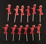Sesame Street Elmo Inspired Cupcake Toppers, (12), Sesame Street cupcake toppers, elmo cupcake toppers, Sesame Street party supplies