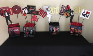 Michael Jackson, Michael Jackson Number Ones Centerpiece, Greatest Hits Album Inspired Centerpiece, Michael Jackson Themed Party Decorations, Michael Jackson Party Decor, Michael Jackson Party, MJ Party, MJ