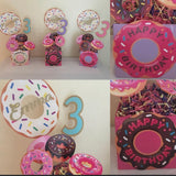Donut Centerpiece, Donut party supplies, Donut theme