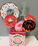 Donut Centerpiece, Donut party supplies, Donut theme